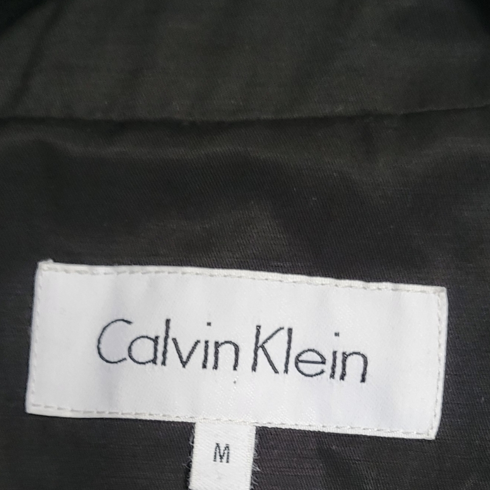 Calvin Klein Long Black Ruffled Collar Jacket - Picture 6 of 6